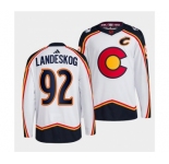 Men's Colorado Avalanche #92 Gabriel Landeskog White 2022-23 Reverse Retro Stitched Jersey