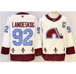 Men's Colorado Avalanche #92 Gabriel Landeskog White 2024-25 With C Patch Stitched Hockey
