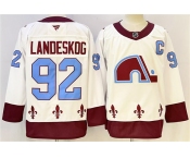 Men's Colorado Avalanche #92 Gabriel Landeskog White 2024-25 With C Patch Stitched Hockey