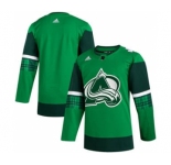 Men's Colorado Avalanche Blank 2020 St. Patrick's Day Stitched Hockey Jersey Green