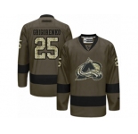 Men's Reebok Colorado Avalanche #25 Mikhail Grigorenko Authentic Green Salute to Service NHL Jersey