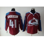 nhl colorado avalanche #41 anderson (red blue)