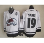 nhl jerseys colorado avalanche #19 joe sakic white-black