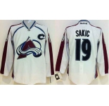 nhl jerseys colorado avalanche #19 sakic white[patch C]