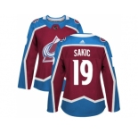 Women Adidas Colorado Avalanche #19 Joe Sakic Burgundy Home Authentic Stitched NHL Jersey