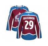 Women Adidas Colorado Avalanche #29 Nathan MacKinnon Burgundy Home Authentic Stitched NHL Jersey