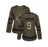 Women Adidas Colorado Avalanche #9 Matt Duchene Green Salute to Service Stitched NHL Jersey
