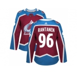 Women Adidas Colorado Avalanche #96 Mikko Rantanen Burgundy Home Authentic Stitched NHL Jersey