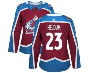 Women's Colorado Avalanche #23 Milan Hejduk Adidas Authentic Burgundy Home Jersey