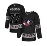 Blue Jackets #77 Josh Anderson Black Team Logo Fashion Stitched Hockey Jersey