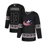 Columbus Blue Jackets #13 Cam Atkinson Black Team Logos Fashion Jersey