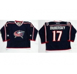 Columbus Blue Jackets #17 Brandon Dubinsky Navy Blue Home Stitched NHL Jersey