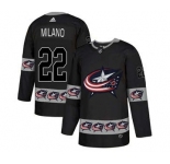 Columbus Blue Jackets #22 Sonny Milano Black Team Logos Fashion Jersey