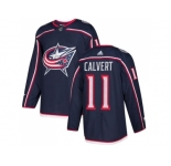 Men Adidas Columbus Blue Jackets #11 Matt Calvert Navy Blue Home Authentic Stitched NHL Jersey