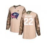 Men Adidas Columbus Blue Jackets #22 Sonny Milano Camo Authentic 2017 Veterans Day Stitched NHL Jersey