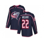 Men Adidas Columbus Blue Jackets #22 Sonny Milano Navy Blue Home Authentic Stitched NHL Jersey