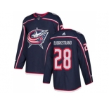 Men Adidas Columbus Blue Jackets #28 Oliver Bjorkstrand Navy Blue Home Authentic Stitched NHL Jersey