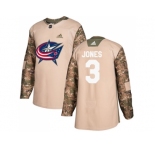 Men Adidas Columbus Blue Jackets #3 Seth Jones Camo Authentic 2017 Veterans Day Stitched NHL Jersey