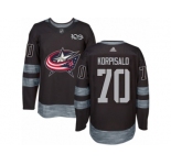 Men Adidas Columbus Blue Jackets #70 Joonas Korpisalo Authentic Black 1917-2017 100th Anniversary NHL Jersey