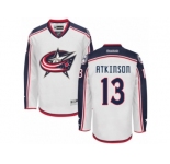 Men Reebok Columbus Blue Jackets #13 Cam Atkinson Authentic White Away NHL Jersey