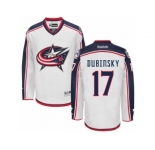Men Reebok Columbus Blue Jackets #17 Brandon Dubinsky Authentic White Away NHL Jersey