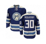Men Reebok Columbus Blue Jackets #30 Curtis McElhinney Authentic Navy Blue Third NHL Jersey