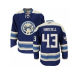 Men Reebok Columbus Blue Jackets #43 Scott Hartnell Authentic Navy Blue Third NHL Jersey