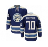 Men Reebok Columbus Blue Jackets #70 Joonas Korpisalo Authentic Navy Blue Third NHL Jersey