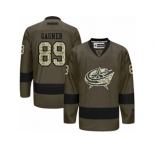 Men Reebok Columbus Blue Jackets #89 Sam Gagner Authentic Green Salute to Service NHL Jersey