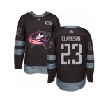 Men's Adidas Columbus Blue Jackets #23 David Clarkson Authentic Black 1917-2017 100th Anniversary NHL Jersey
