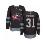 Men's Adidas Columbus Blue Jackets #31 Anton Forsberg Authentic Black 1917-2017 100th Anniversary NHL Jersey