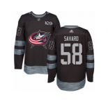 Men's Adidas Columbus Blue Jackets #58 David Savard Authentic Black 1917-2017 100th Anniversary NHL Jersey