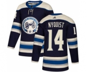 Men's Blue Jackets #14 Gustav Nyquist Navy Alternate Authentic Stitched Hockey Jersey