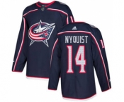 Men's Blue Jackets #14 Gustav Nyquist Navy Blue Home Authentic Stitched Hockey Jersey