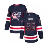 Men's Blue Jackets #56 Marko Dano Navy Blue Home Authentic Drift Fashion Stitched Hockey Jersey