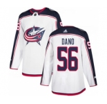 Men's Blue Jackets #56 Marko Dano White Road Authentic Stitched Hockey Jersey