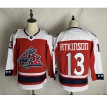 Men's Columbus Blue Jackets #13 Cam Atkinson Authentic Red White 2021 New Hockey Jersey