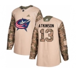 Men's Columbus Blue Jackets #13 Cam Atkinson Camo 2017 Veterans Day Stitched Hockey Jersey