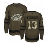 Men's Columbus Blue Jackets #13 Cam Atkinson Green Salute to Service Stitched Hockey Jersey