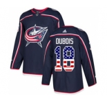 Men's Columbus Blue Jackets #18 Pierre-Luc Dubois Navy Blue Home USA Flag Stitched Hockey Jersey