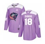 Men's Columbus Blue Jackets #18 Pierre-Luc Dubois Purple Fights Cancer Stitched Hockey Jersey