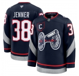 Men's Columbus Blue Jackets #38 Boone Jenner Navy 2024-25 With C Patch Stitched Hockey Jersey