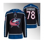 Men's Columbus Blue Jackets #78 Damon Severson Black 2022-23 Reverse Retro Stitched Jersey