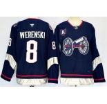 Men's Columbus Blue Jackets #8 Zach Werenski Navy 2024-25 With A Patch Stitched Hockey Jersey