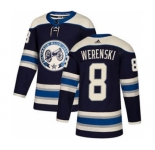 Men's Columbus Blue Jackets #8 Zach Werenski Navy Alternate Stitched Hockey Jersey