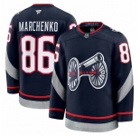 Men's Columbus Blue Jackets #86 Kirill Marchenko Navy 2024-25 Stitched Hockey Jersey
