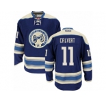 Men's Reebok Columbus Blue Jackets #11 Matt Calvert Authentic Navy Blue Third NHL Jersey