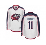 Men's Reebok Columbus Blue Jackets #11 Matt Calvert Authentic White Away NHL Jersey