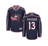 Men's Reebok Columbus Blue Jackets #13 Cam Atkinson Authentic Navy Blue Home NHL Jersey
