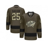 Men's Reebok Columbus Blue Jackets #25 William Karlsson Authentic Green Salute to Service NHL Jersey